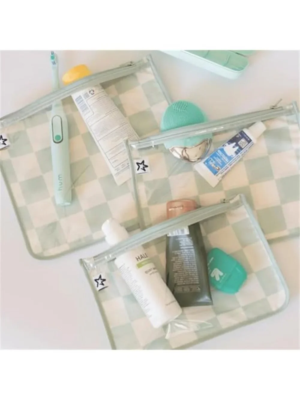 Clear Diaper Bag Organizer Pouches 3 Pack TSA Travel Baby Mom Toiletry Set